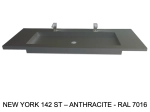 Plan vasque à encastrer, bassin double 142 cm, sur mesure, Largeur 150 à 200 cm x Profondeur 40 à 60 cm, résine minérale ACRYSTONE®, Finition lisse, Livraison Offerte et Rapide.